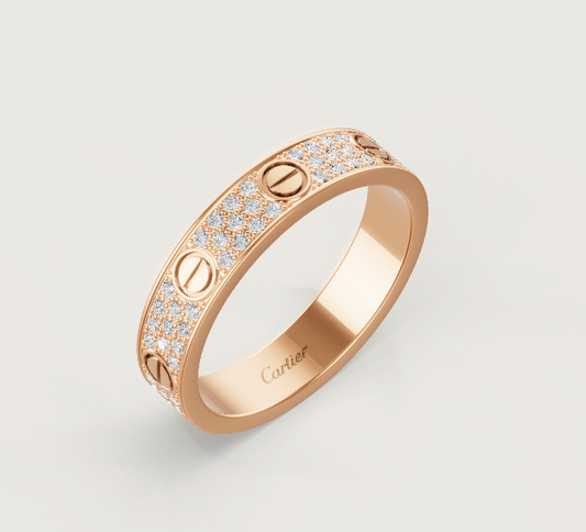 [Marins]LOVE RING 4mm幅 フルダイヤリング マランズゴールド