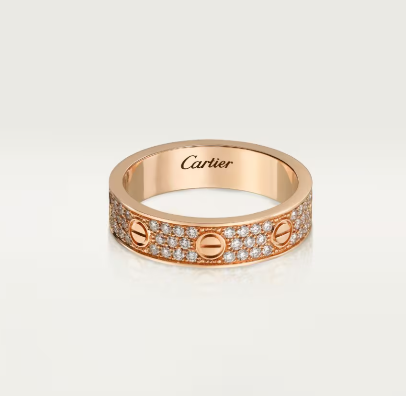 [Marins]LOVE RING 4mm-wide full-diamond ring Marins Gold