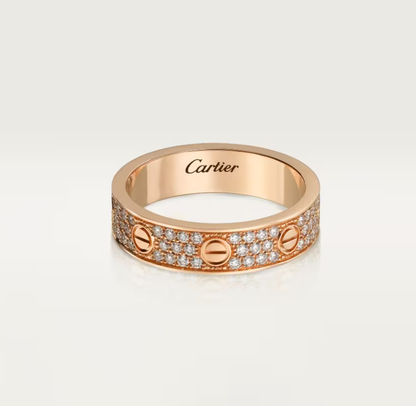 [Marins]LOVE RING 4mm-wide full-diamond ring Marins Gold