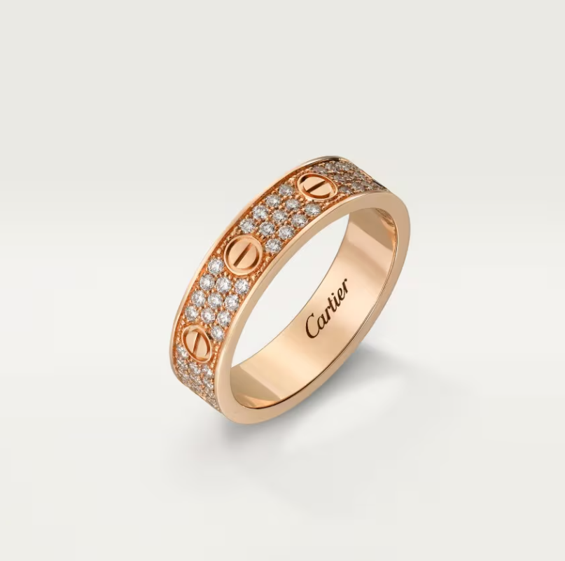 [Marins]LOVE RING 4mm-wide full-diamond ring Marins Gold