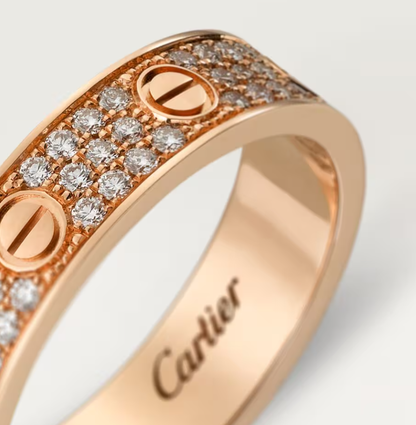 [Marins]LOVE RING 4mm-wide full-diamond ring Marins Gold