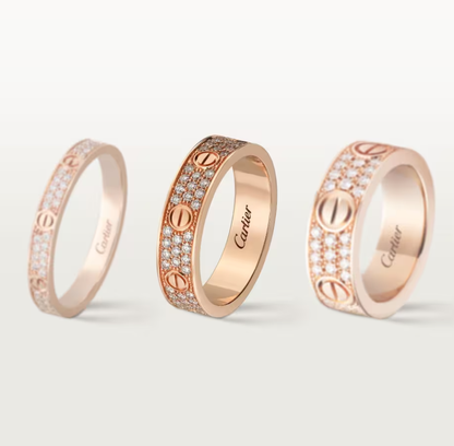 [Marins]LOVE RING 4mm-wide full-diamond ring Marins Gold