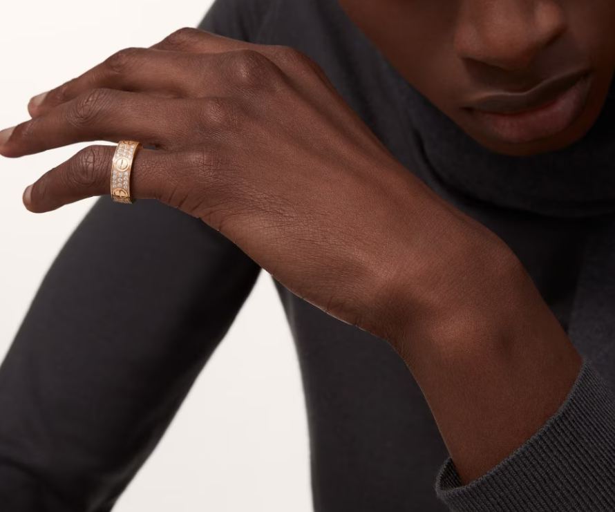 [Marins]LOVE RING 6.5mm-wide full-diamond ring Marins Gold