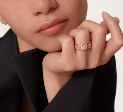 [Marins]LOVE RING 6.5mm-wide full-diamond ring Marins Gold