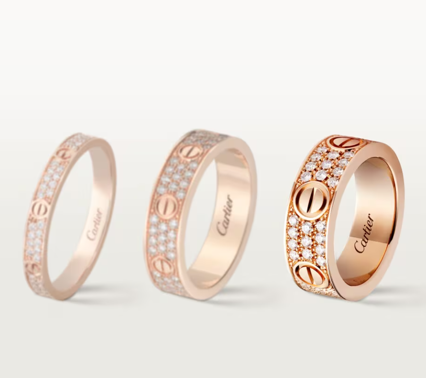 [Marins]LOVE RING 6.5mm-wide full-diamond ring Marins Gold