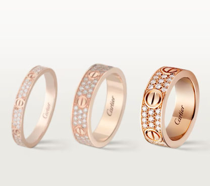 [Marins]LOVE RING 6.5mm-wide full-diamond ring Marins Gold