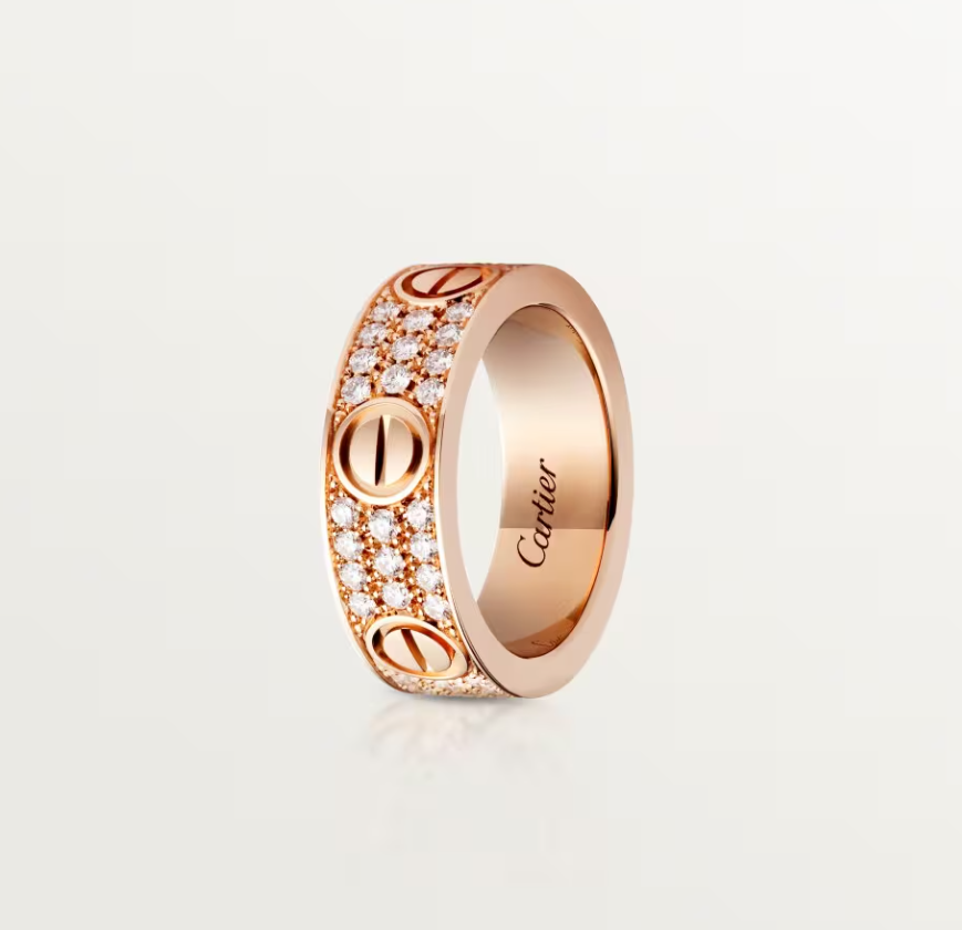 [Marins]LOVE RING 6.5mm-wide full-diamond ring Marins Gold