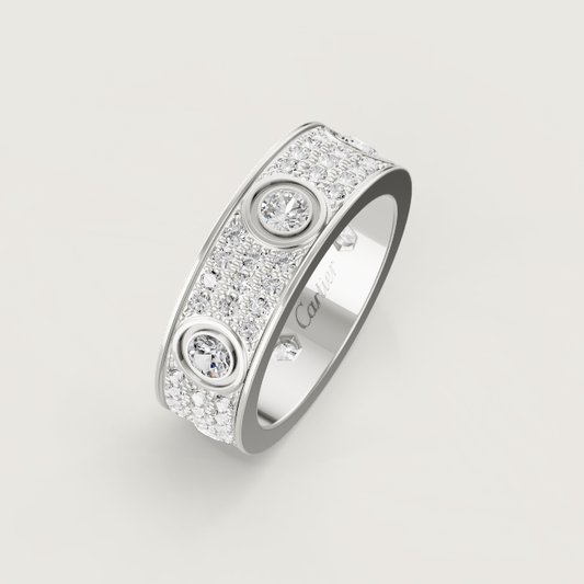 [Marins]LOVE RING 6.5MM Full Diamond、6つの主要ダイヤモンド シルバー
