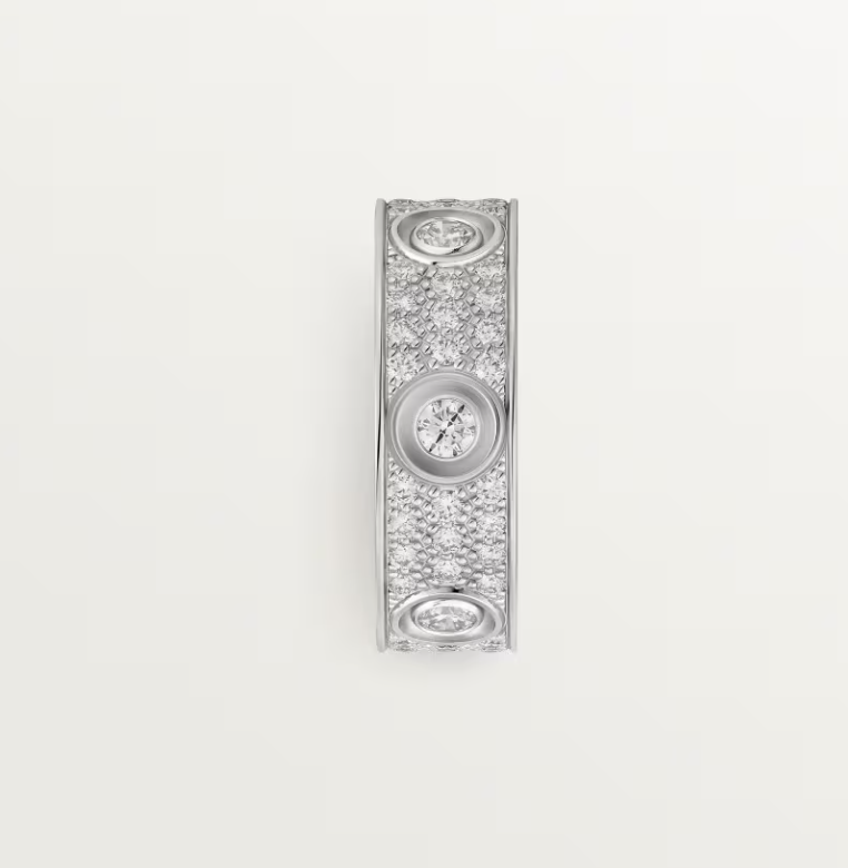 [Marins]LOVE RING 6.5MM Full Diamond, 6 Major Diamonds Silver