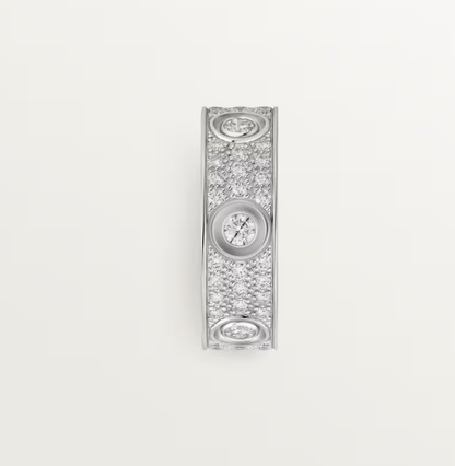 [Marins]LOVE RING 6.5MM Full Diamond, 6 Major Diamonds Silver
