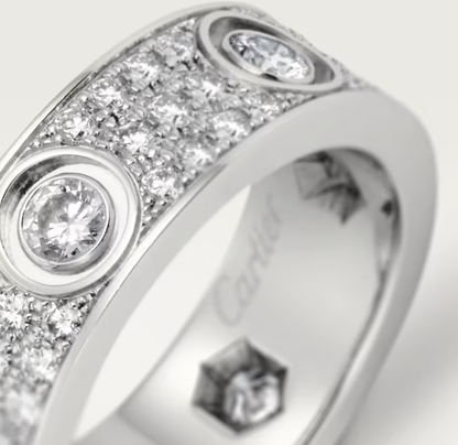 [Marins]LOVE RING 6.5MM Full Diamond, 6 Major Diamonds Silver