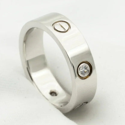 [Marins]LOVE RING 5.5MM 3 DIAMONDS SILVER