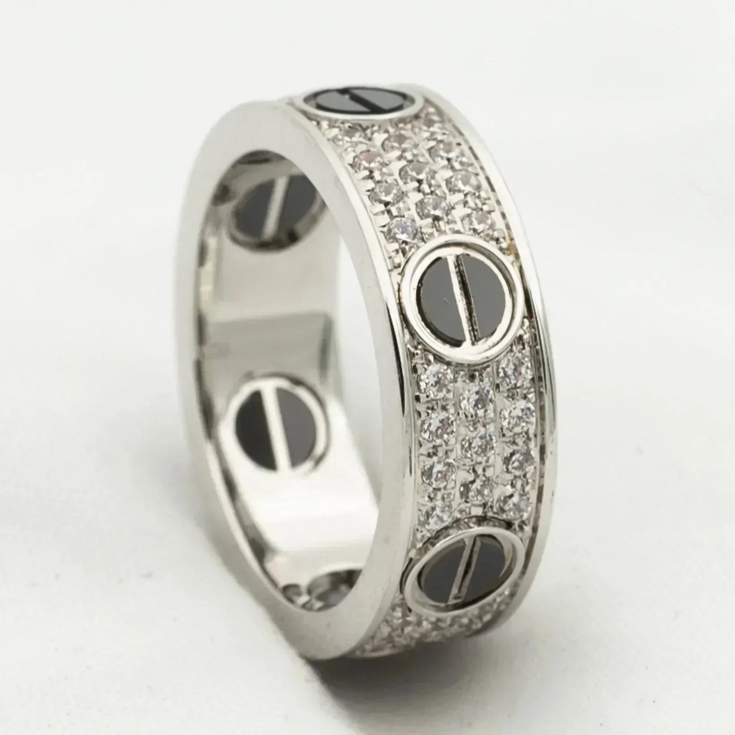 [Marins]LOVE RING 5.5MM DIAMONDS PAVED CERAMIC