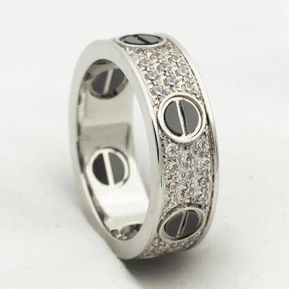 [Marins]LOVE RING 5.5MM DIAMONDS PAVED CERAMIC