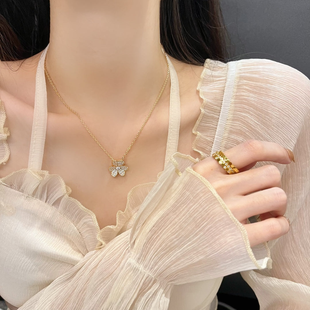 [Marins]FLOWER DIAMOND NECKLACE