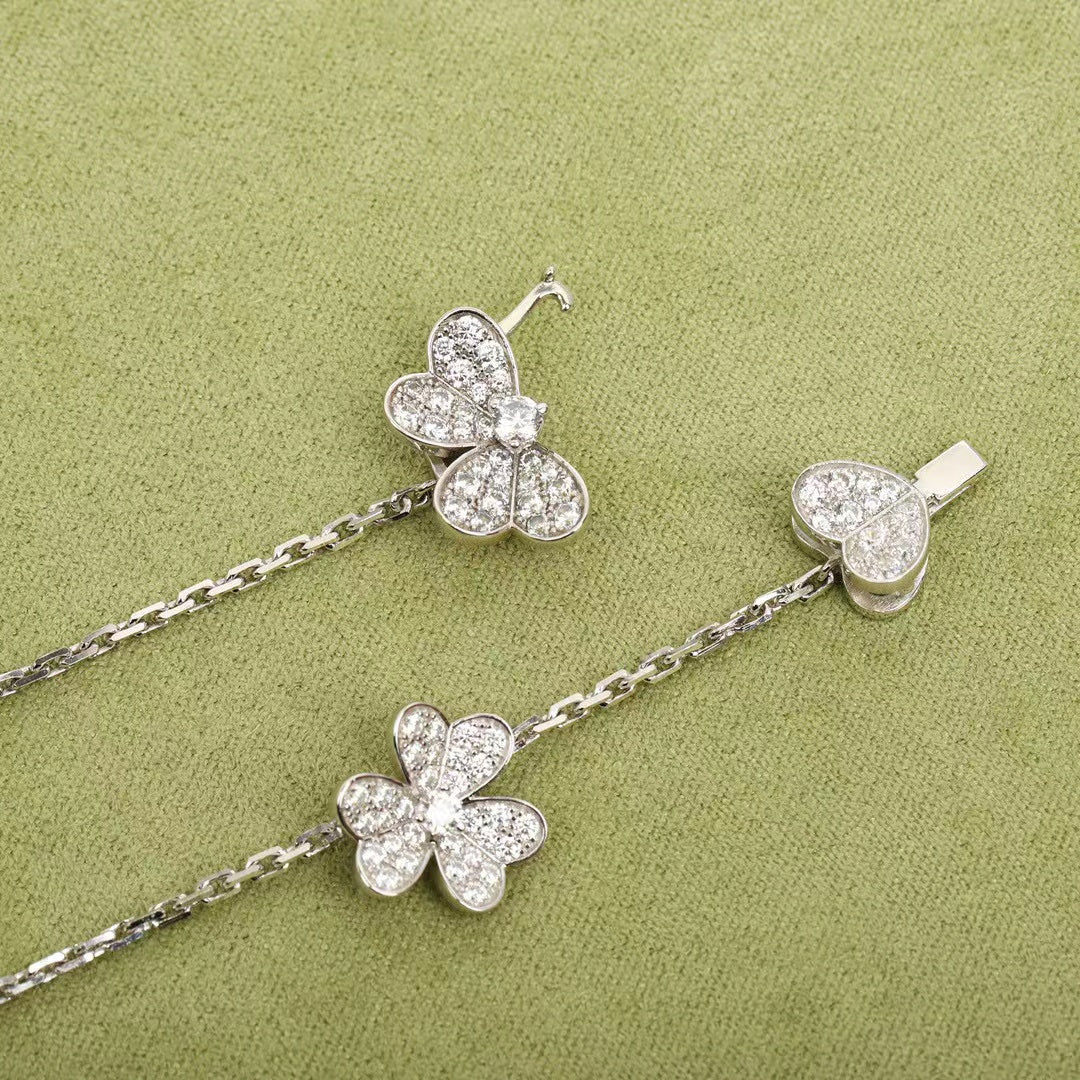 [Marins]FRIVOLE SILVER 9 FLOWERS NECKLACE