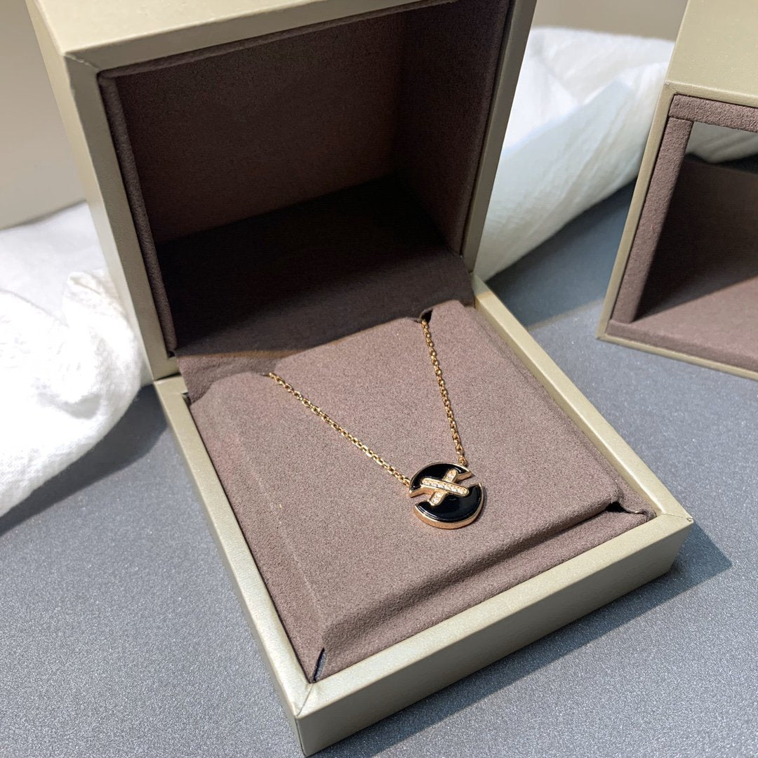 [Marins]JEUX DE PINK GOLD DIAMOND NECKLACE