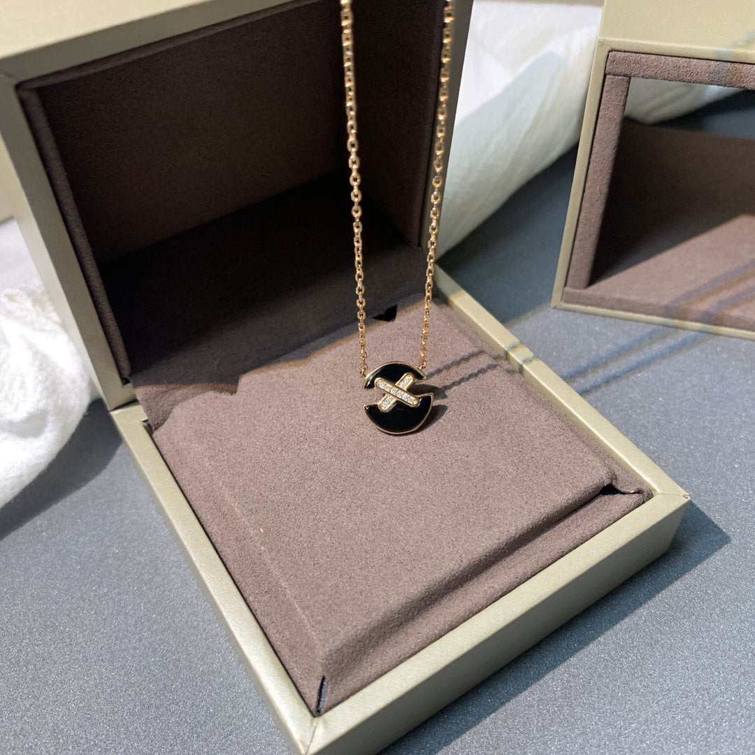 [Marins]JEUX DE PINK GOLD DIAMOND NECKLACE