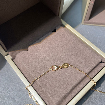 [Marins]JEUX DE PINK GOLD DIAMOND NECKLACE