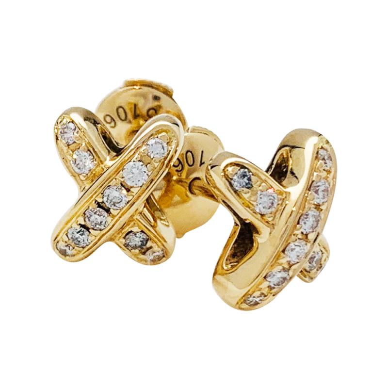 [Marins]JEUX DE GOLD DIAMOND EARRINGS