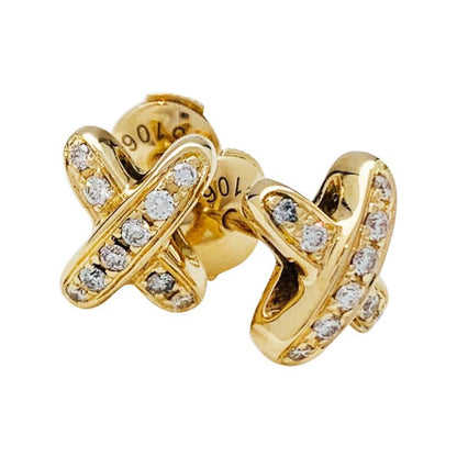 [Marins]JEUX DE GOLD DIAMOND EARRINGS