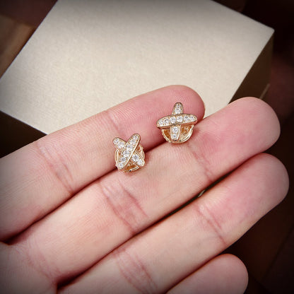 [Marins]JEUX DE GOLD DIAMOND EARRINGS