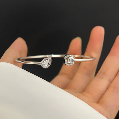 [Marins]JONC FLEX MY TWIN TOI & MOI SILVER DIAMOND BRACELET