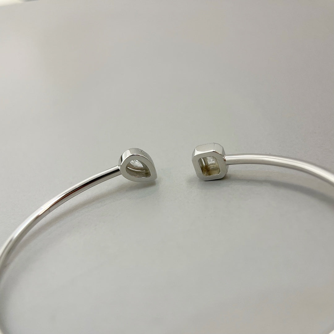 [Marins]JONC FLEX MY TWIN TOI & MOI SILVER DIAMOND BRACELET