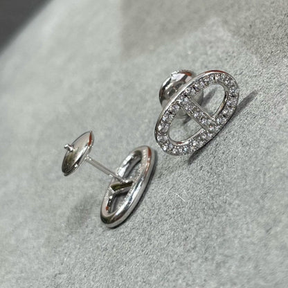 [Marins]HM FULL DIAMOND PIG NOSE STUD EARRINGS