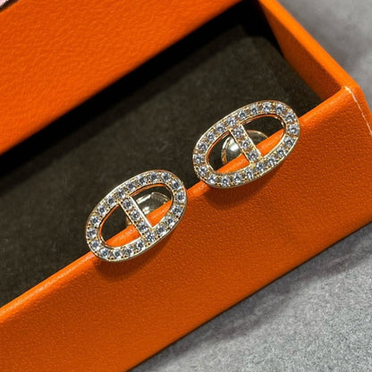[Marins]HM FULL DIAMOND PIG NOSE STUD EARRINGS