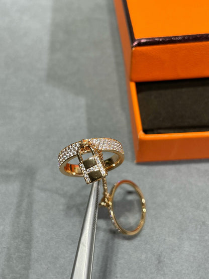 [Marins]HM KELLY CLOCHETTE DOUBLE RING IN  WITH DIAMONDS