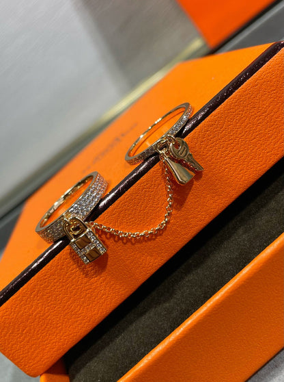 [Marins]HM KELLY CLOCHETTE DOUBLE RING IN  WITH DIAMONDS