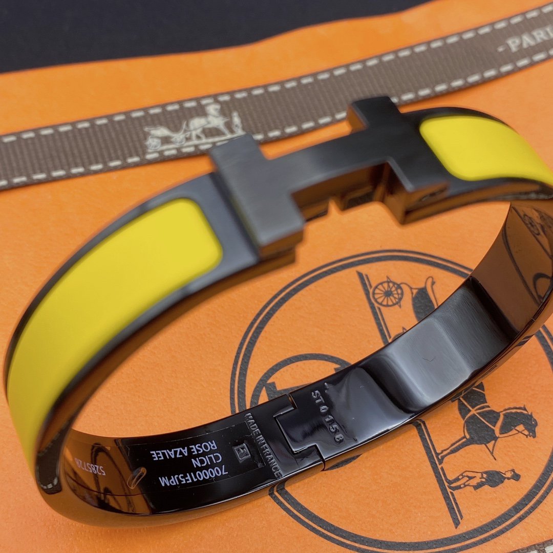 [Marin-Jewelry]CLIC HM SO BLACK YELLOW BRACELET
