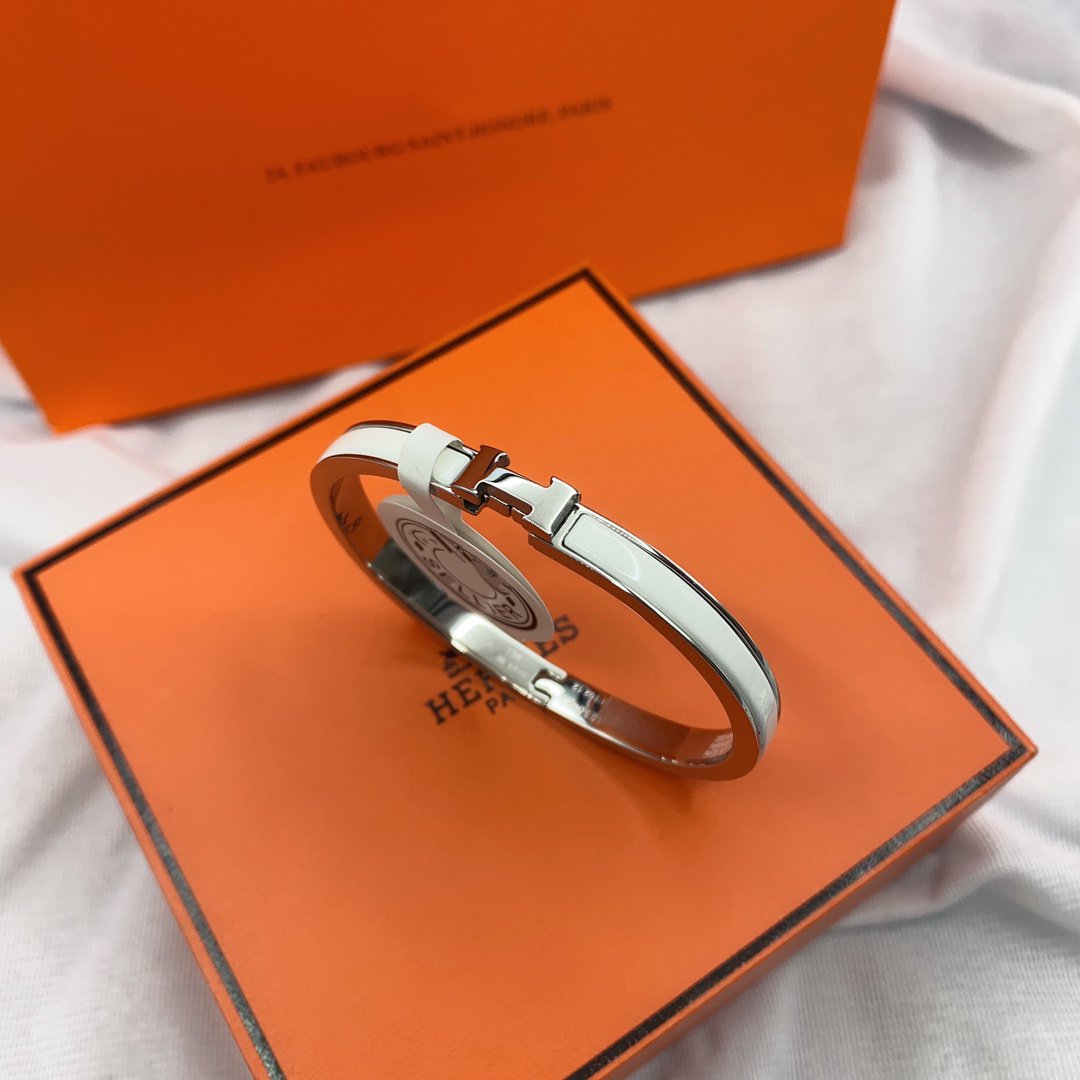 [Marins]CLASSIC HM CLIC WHITE 8MM ENAMEL BRACELET