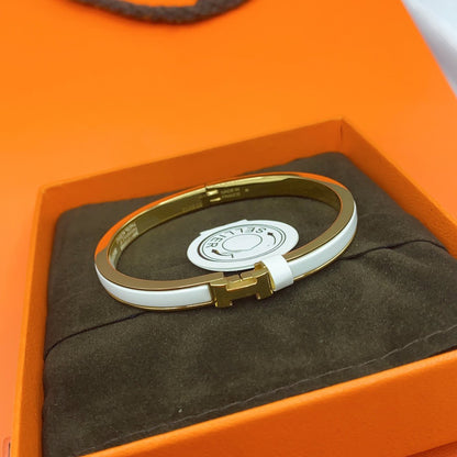 [Marins]CLASSIC HM CLIC WHITE 8MM ENAMEL BRACELET