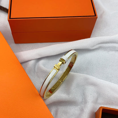 [Marins]CLASSIC HM CLIC WHITE 8MM ENAMEL BRACELET