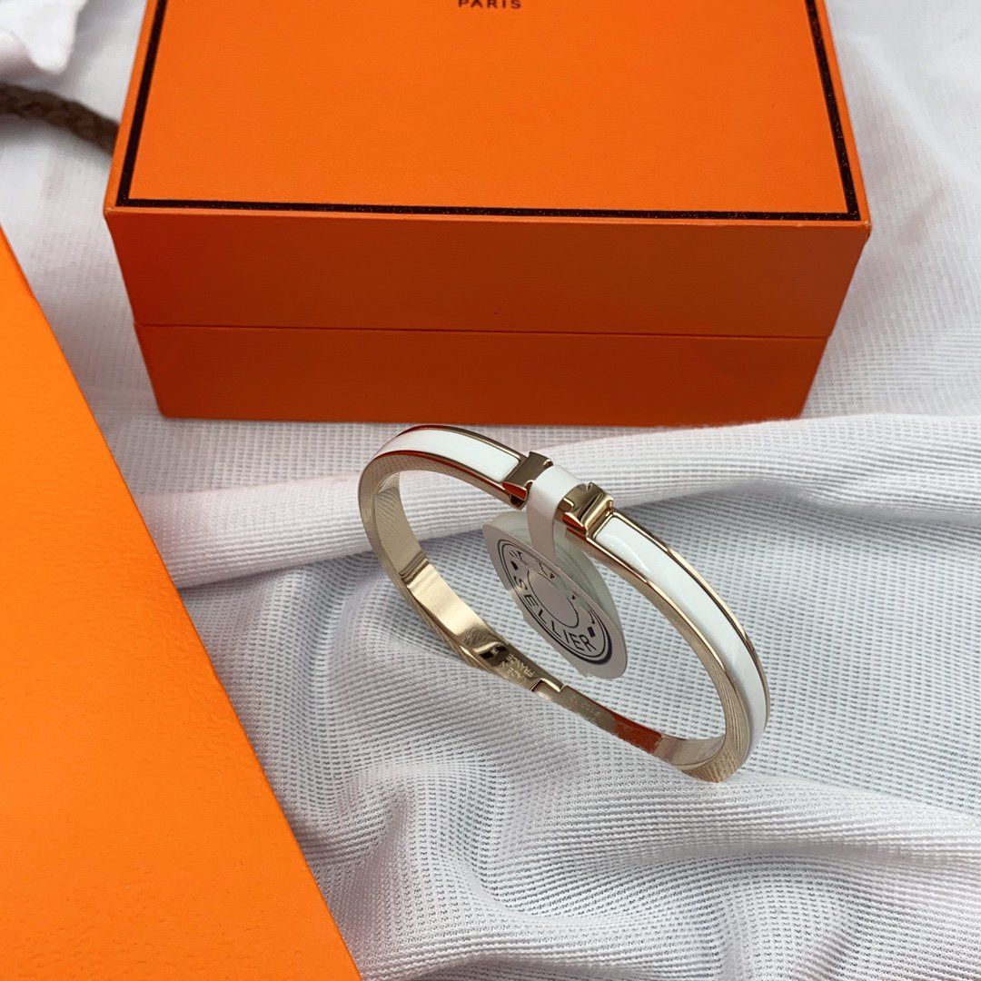 [Marins]CLASSIC HM CLIC WHITE 8MM ENAMEL BRACELET