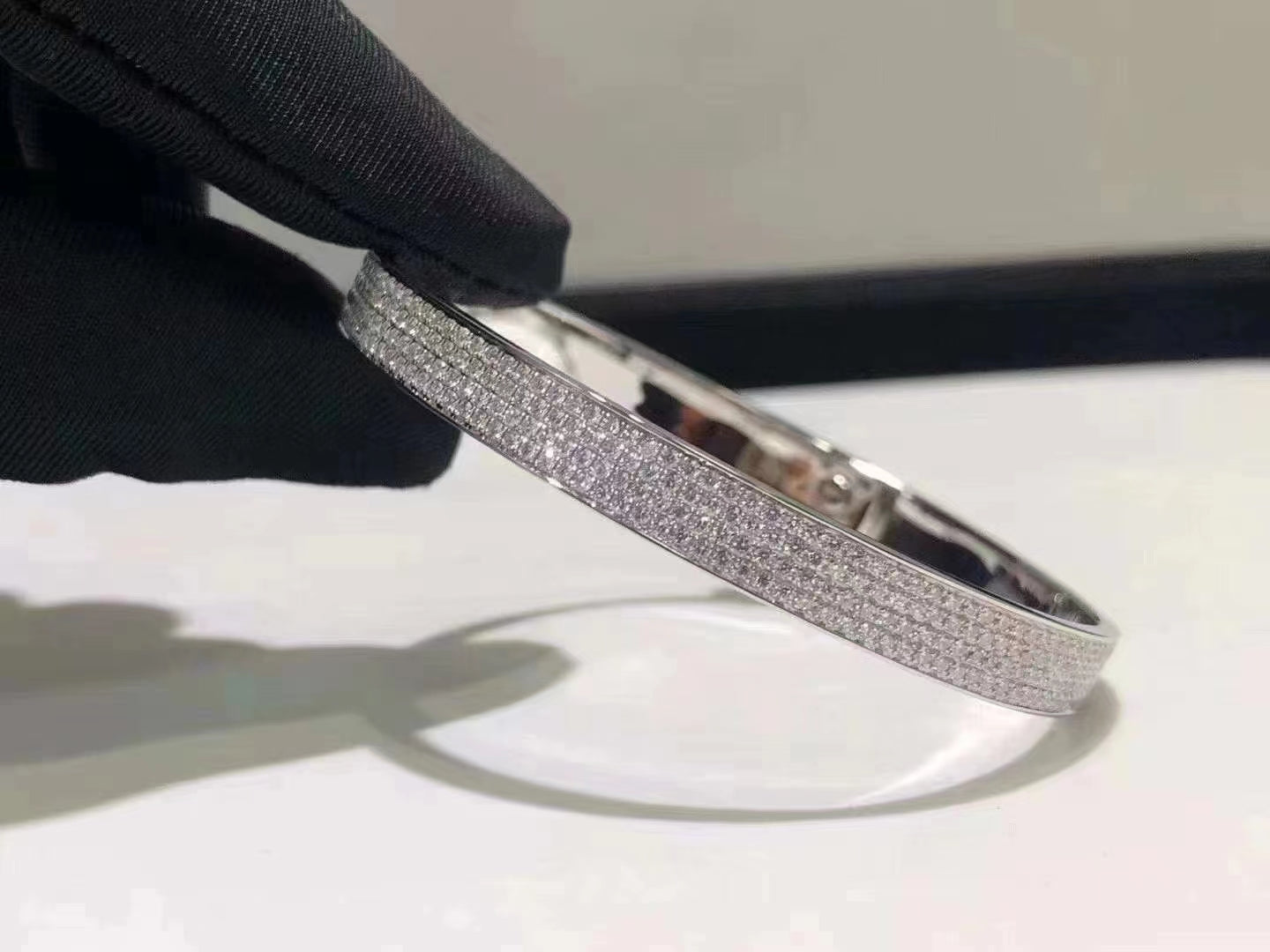 [Marins]HM KELLY BRACELET IN SILVER AND FULL PAVE DIAMOND