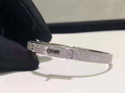 [Marins]HM KELLY BRACELET IN SILVER AND FULL PAVE DIAMOND