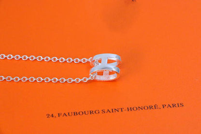 [Marins]HM NECKLACE H LETTER OVAL SERIES