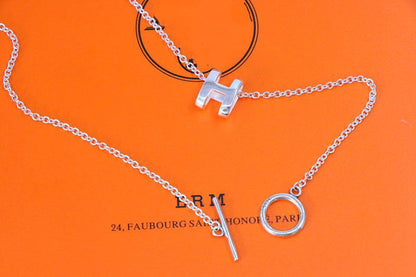 [Marins]HM NECKLACE H LETTER OVAL SERIES