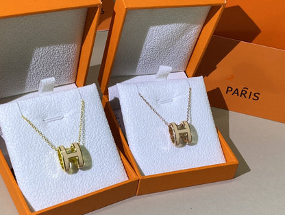 [Marins]HM CLIC YELLOW ENAMEL GOLD NECKLACE