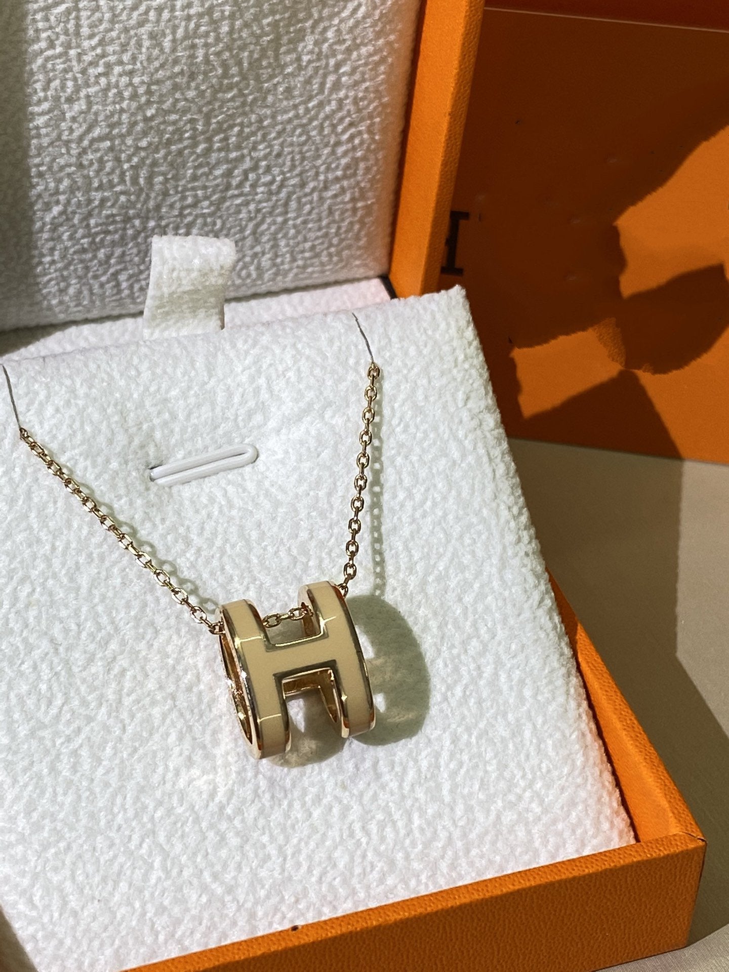 [Marins]HM CLIC YELLOW ENAMEL GOLD NECKLACE