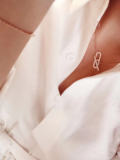 [Marins]HM FIRE PIG NOSE NECKLACE TRENDY STREET