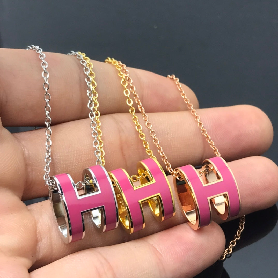 [Marins]H NECKLACE PINK