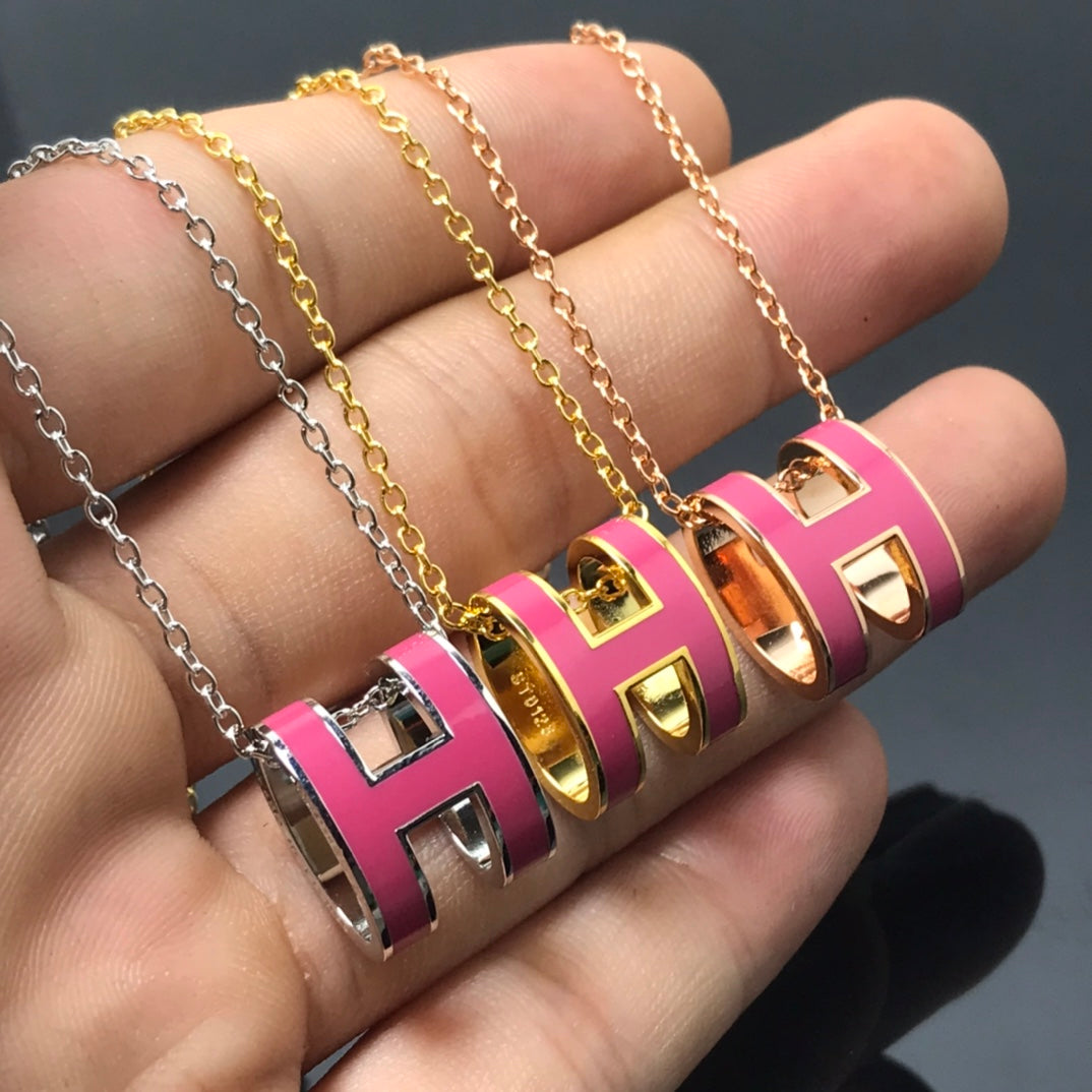 [Marins]H NECKLACE PINK