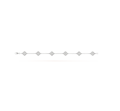 [Marins]CLOVER 6 MOTIF SILVER DIAMOND BRACELET