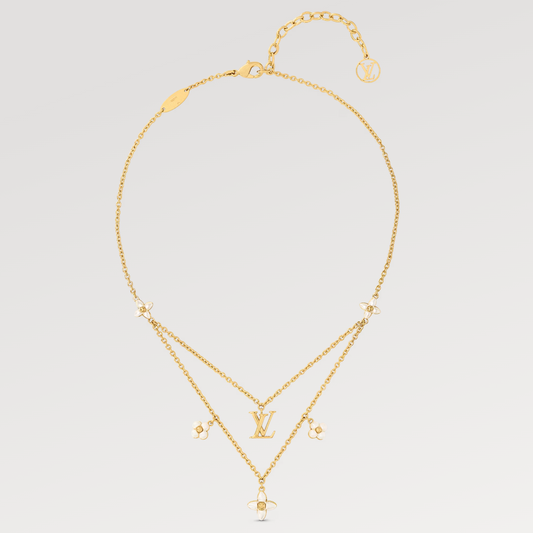 [Marins]FLOWERGRAM GOLD MOP ダブルロウネックレス