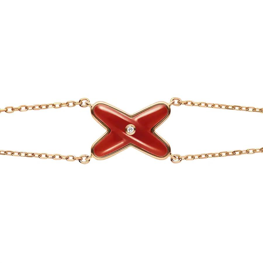 [Marins]JEUX BRACELET CARNELIAN PINK GOLD 1 DIAMOND