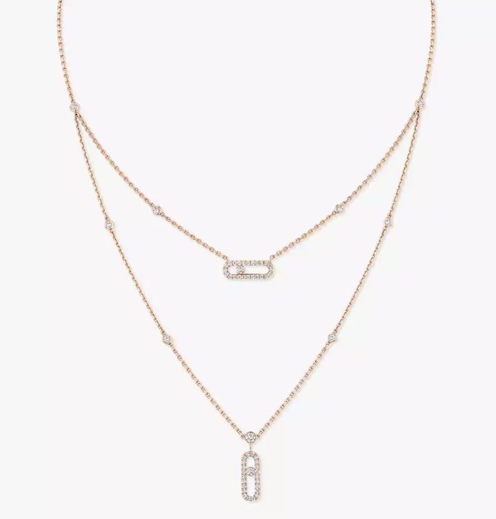 [Marins]MS Double-Circle Full-Diamond Necklace